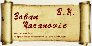 Boban Maranović vizit kartica